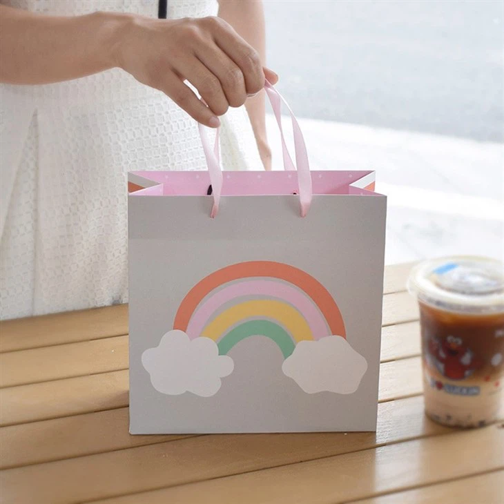 Cute Cartoon Clouds Rainbow Thickened White Card Gift Carton